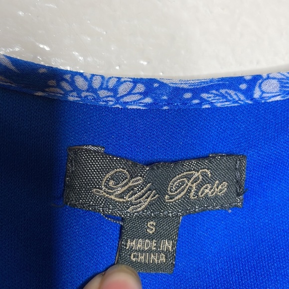 Lily Rose Sleeveless Mini Dress sz Small Blue Floral Pattern - Picture 4 of 5